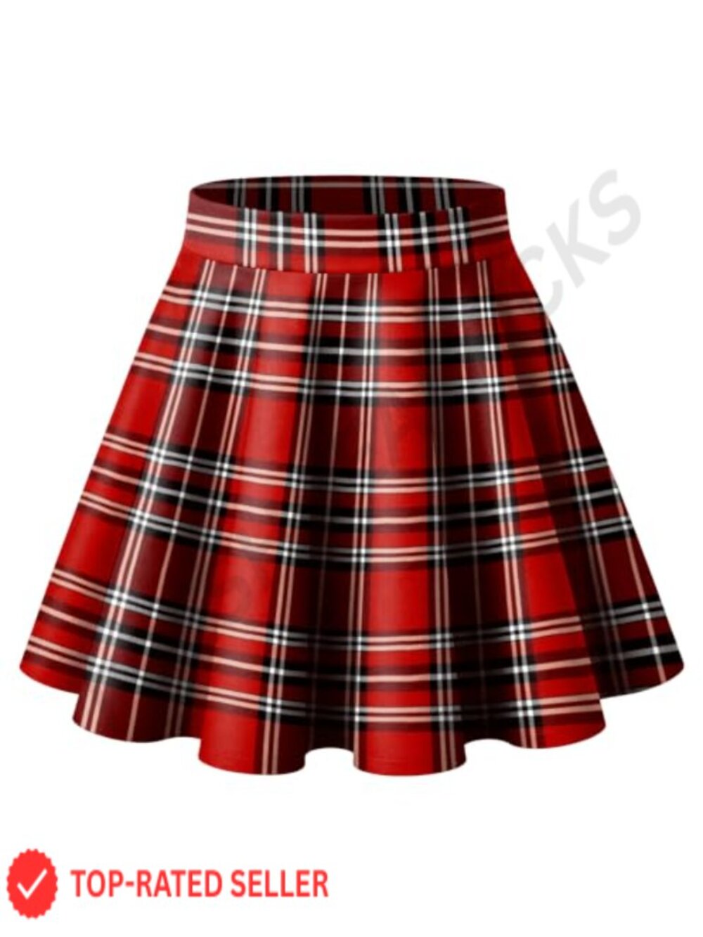 A-Line Stretchy High Waist Flared Pleated Skirt Casual Mini Skater Skirt